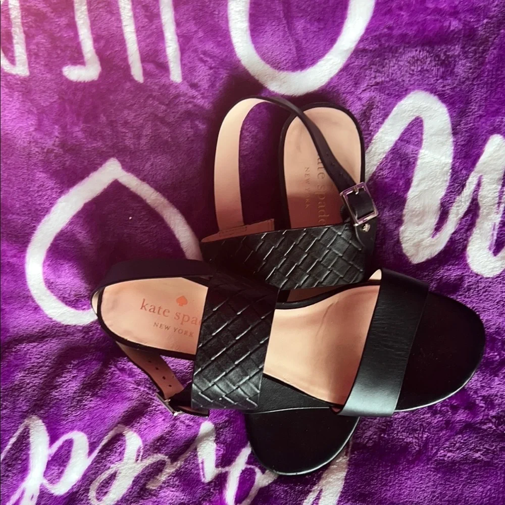 Kate Spade Black Cross-Strap Sandals